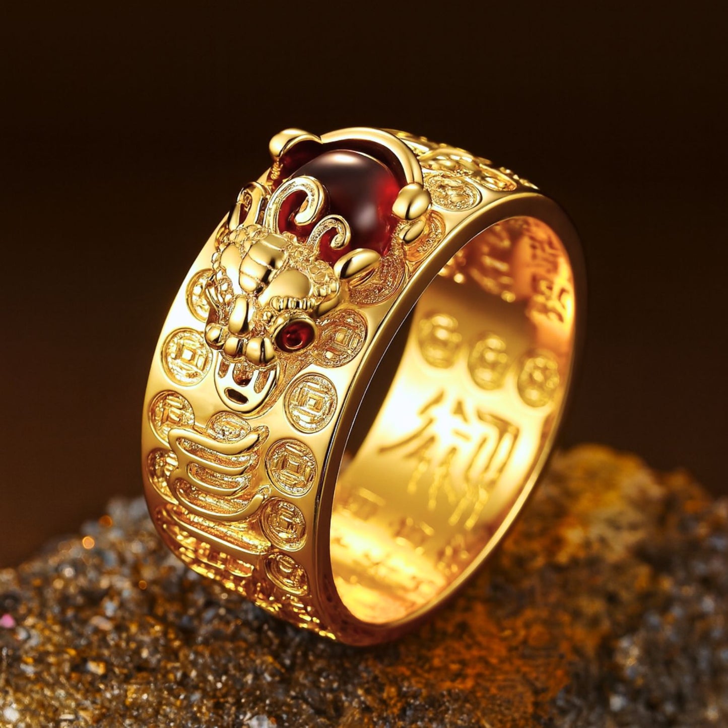 The Sacred Pixiu Ring of Carnelian Power