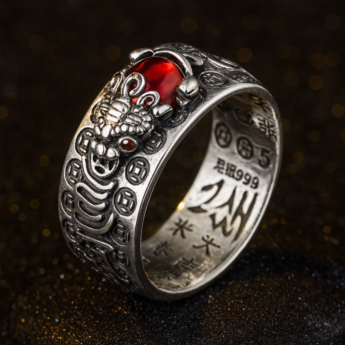 The Sacred Pixiu Ring of Carnelian Power