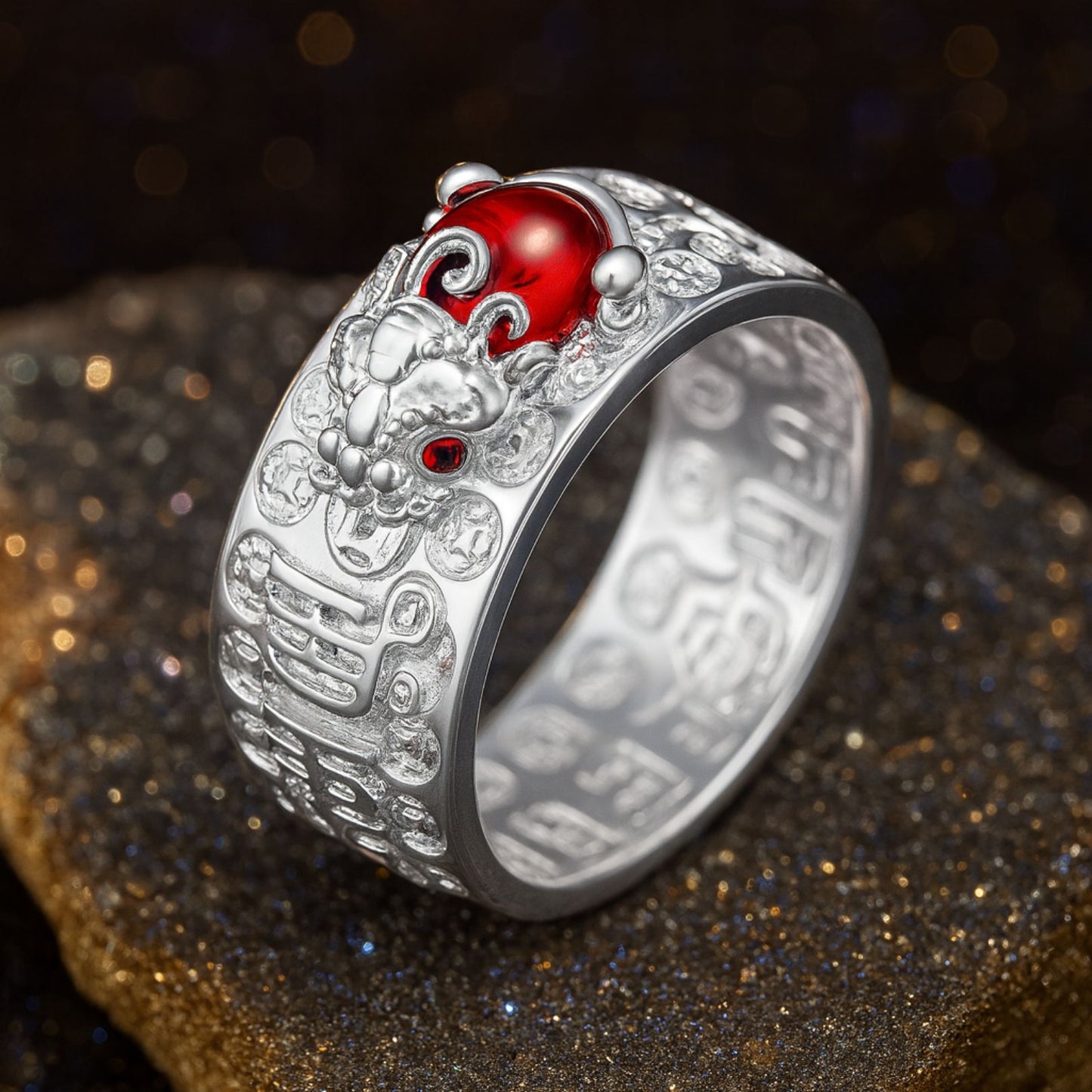 The Sacred Pixiu Ring of Carnelian Power