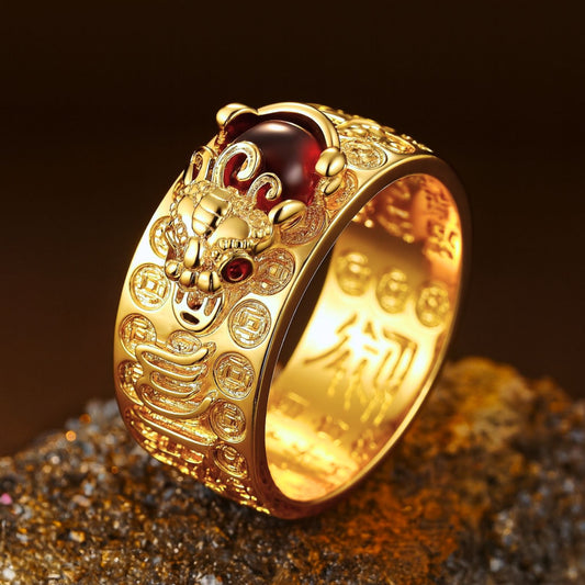 The Sacred Pixiu Ring of Carnelian Power