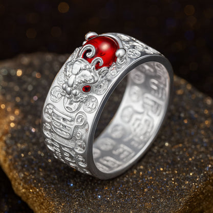 The Sacred Pixiu Ring of Carnelian Power